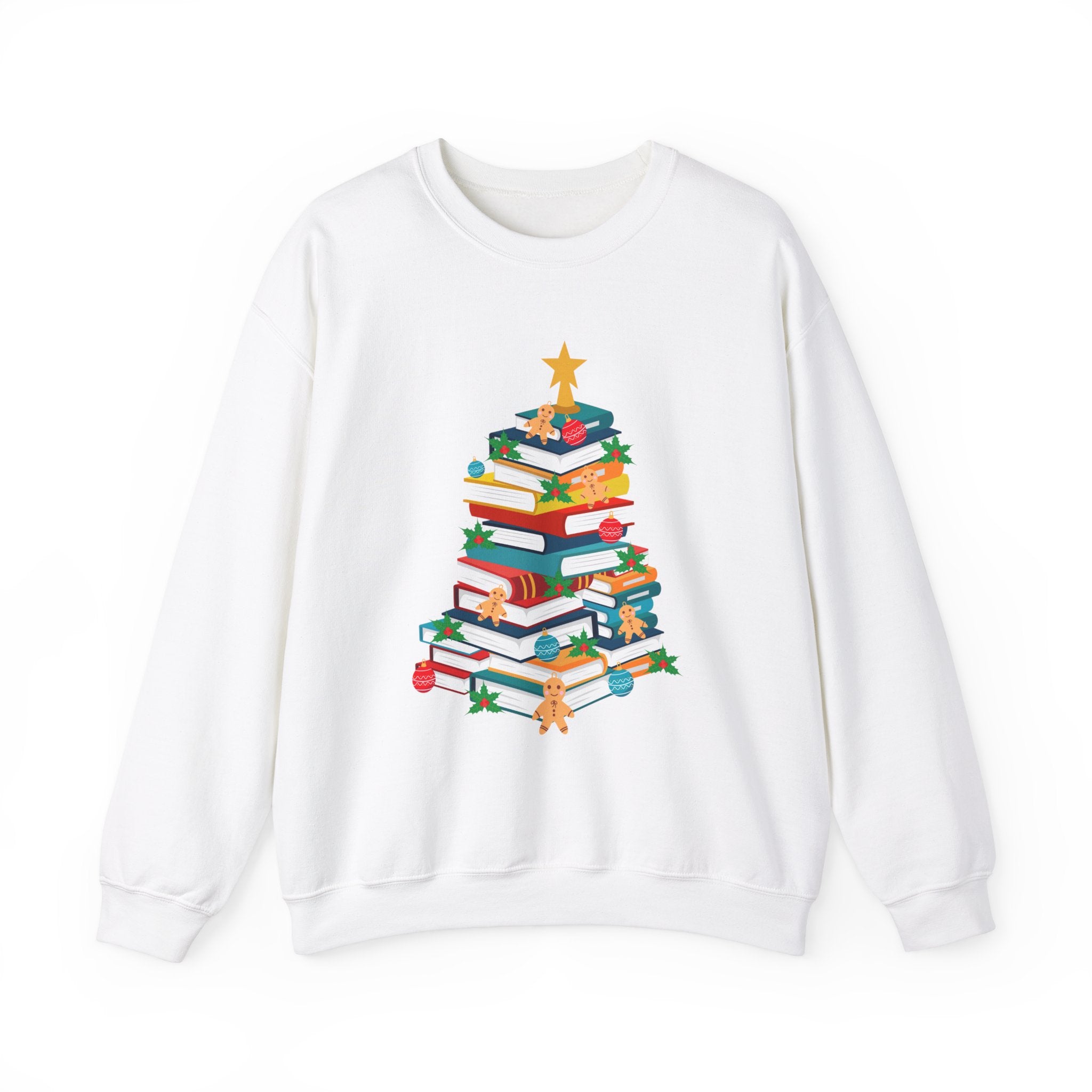 Bookish Christmas Tree Crewneck | Cozy Unisex Fit | Festive Holiday Design | Perfect for Book Lovers | Ethically Made