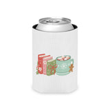 Books and Hot Cocoa | Festive Insulated Can Coolers | Cozy Holiday Drinkware