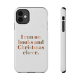 I Run on Books and Christmas Cheer | Custom Impact Resistant iPhone Case | Holiday Design | Durable and Slim Fit | Fits Multiple iPhone Models