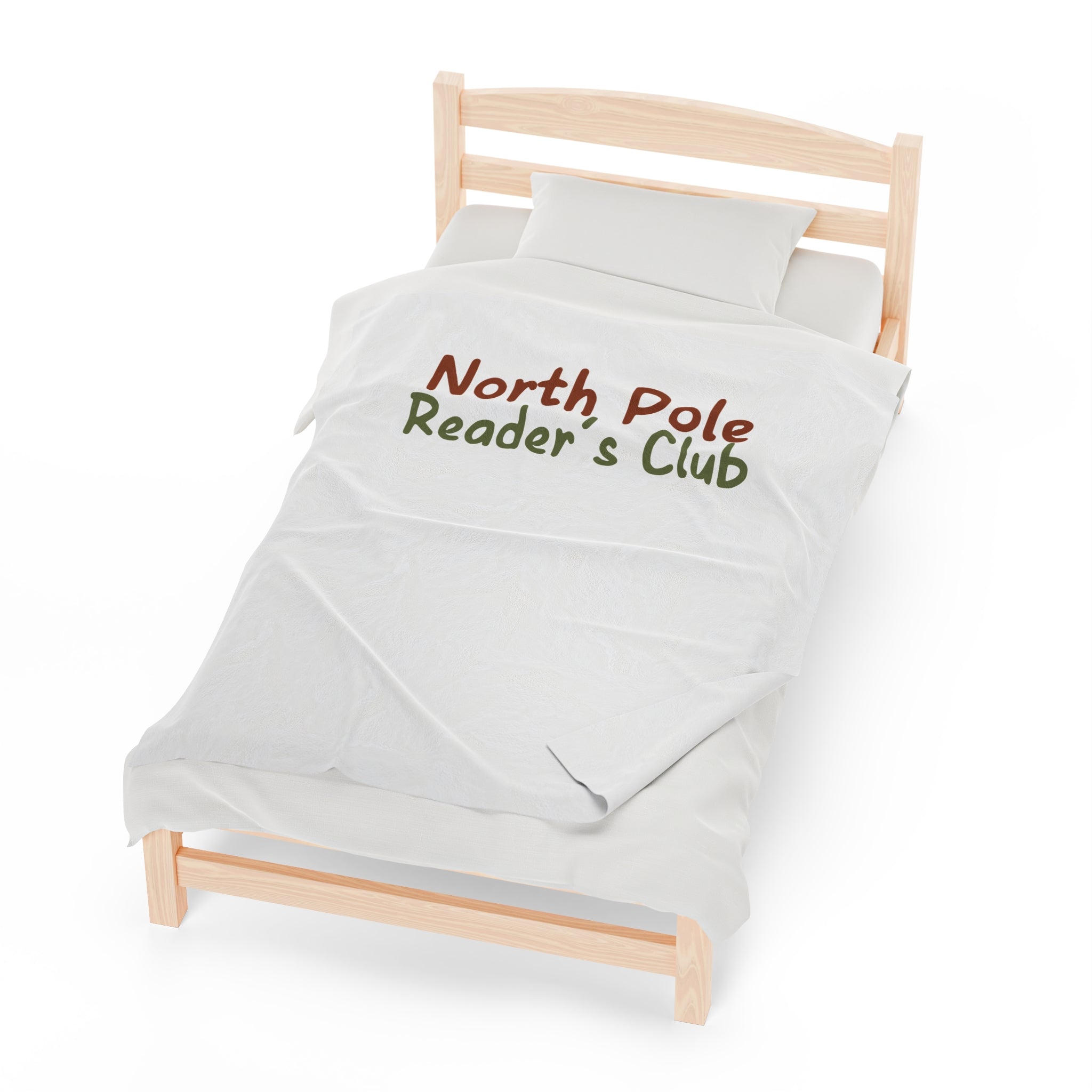 North Pole Reader's Club Blanket | Plush Velveteen | Cozy Holiday Design for Book Lovers