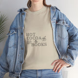 Hot Cocoa and Books Tee | Cozy Holiday Shirt for Book Lovers | Unisex Cotton T-Shirt