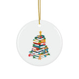 Bookish Christmas Tree Ornament | Ceramic Holiday Decoration for Book Lovers | 4 Shapes Available