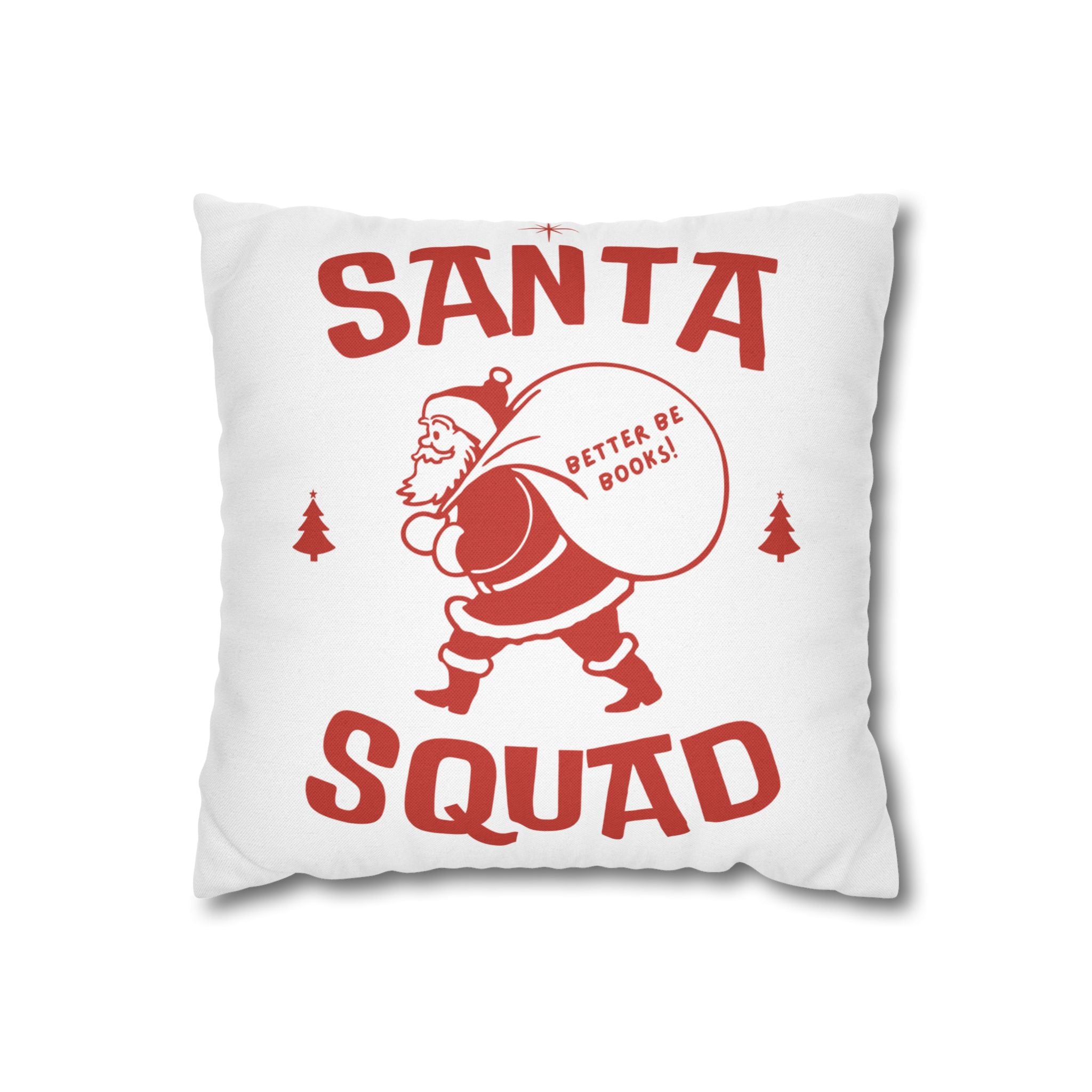 Santa Squad Pillowcase | Double-Sided Print | Festive Holiday Design | 100% Polyester Cover