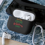 Books Coffee and Christmas Cheer AirPods Case Cover | Protective TPU with Carabiner | Fits AirPods & AirPods Pro