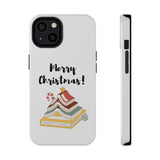 Merry Christmas Bookish Christmas Tree Phone Case | Dual-Layer Protection | Festive Literary Design | Fits iPhone 16 and More