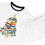 Bookish Christmas Tree | Women's Short Pajama Set | Cozy Comfort Meets Holiday Cheer