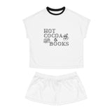 Hot Cocoa and Books | Women's Short Pajama Set | Cozy Holiday Comfort for Book Lovers