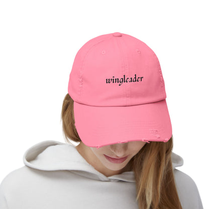 Wingleader Distressed Hat | Fourth Wing Book-Inspired Cap | Adjustable Cotton Twill Hat for Fantasy Book Lovers