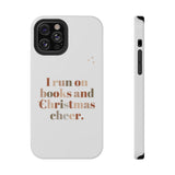 I Run on Books and Christmas Cheer | Custom Impact Resistant iPhone Case | Holiday Design | Durable and Slim Fit | Fits Multiple iPhone Models