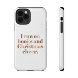 I Run on Books and Christmas Cheer | Custom Impact Resistant iPhone Case | Holiday Design | Durable and Slim Fit | Fits Multiple iPhone Models