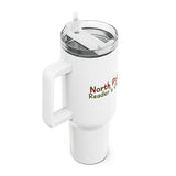 North Pole Reader's Club Tumbler | 40oz Stainless Steel | Festive Winter Design | Hot & Cold Insulation