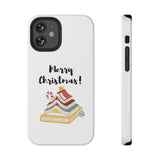 Merry Christmas Bookish Christmas Tree Phone Case | Dual-Layer Protection | Festive Literary Design | Fits iPhone 16 and More