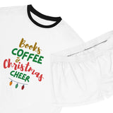 Books Coffee and Christmas Cheer Women’s Pajama Set | Relaxed Fit Two-Piece | Cozy Holiday Loungewear