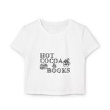 Hot Cocoa and Books Baby Tee | 100% Organic Cotton | Slim Fit | Cozy Book Lover Design