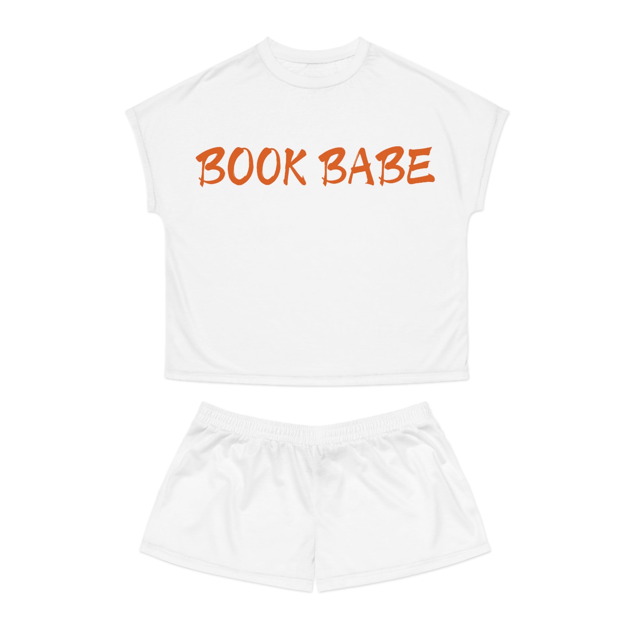 Book Babe Orange - Women's Short Pajama Set - Bookish Loving