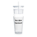 Hot Girls Read Books - Plastic 20oz Tumbler with Straw - Bookish Loving