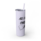 All I Want for Christmas is Books Skinny Tumbler | 20oz | Double-Wall Insulation | Perfect Gift for Book Lovers