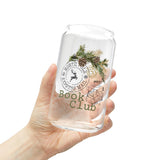 North Pole Book Club | 16oz Sipper Glass | Festive Holiday Design | Ideal for Christmas Beverages | BPA-Free Glassware